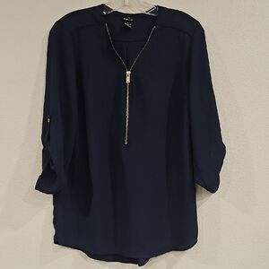 Rue21 Black 3/4 Sleeve Boxy Blouse